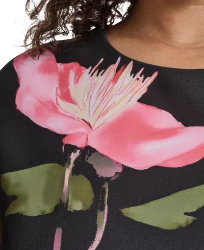 Vince Camuto Plus Size Jewel Neck Midi Dress In Multi