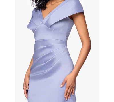Betsy & Adam Petite V-neck Long Sheath Dress In Purple