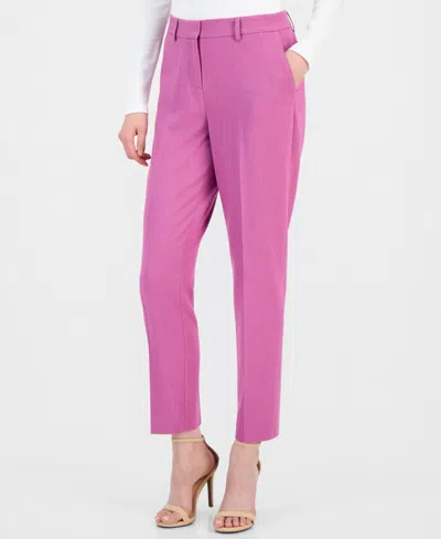 Tahari Asl Women's Mid Rise Straight-leg Pants In Pink