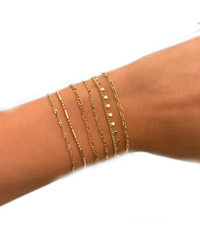 By Adina Eden Shiny Baby Mariner Gold Plated Chain Bracelet In Brown