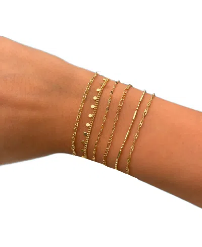 By Adina Eden Shiny Baby Mariner Gold Plated Chain Bracelet In Brown