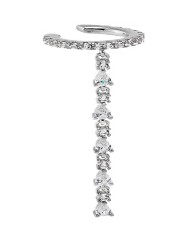 By Adina Eden Cubic Zirconia Gold Plated Gold Plated Marquise Tennis Drop Cuff Earrings In Brown