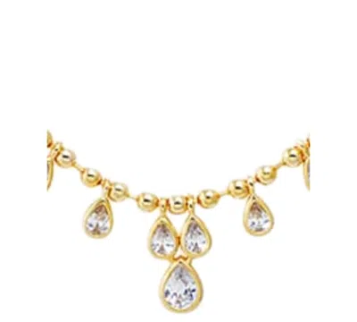 By Adina Eden Multi Cubic Zirconia Bezel Accented Link Necklace In Gold