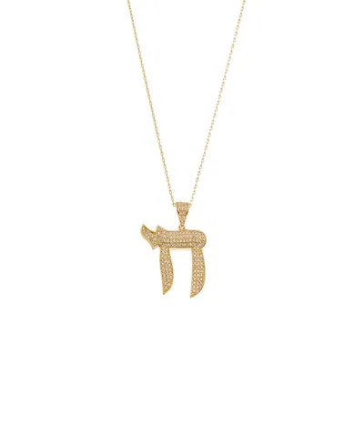 By Adina Eden Pave Large Gold Plated Chain Pendant Necklace In Gold