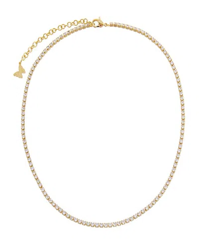 By Adina Eden Thin Gold Plated Tennis Choker In Gold