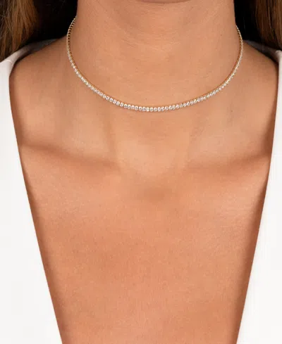 By Adina Eden Thin Gold Plated Tennis Choker In Gold