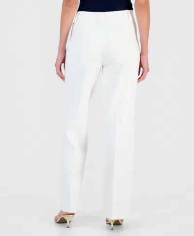 T Tahari Women's High-rise Wide-leg Ankle Pants In White