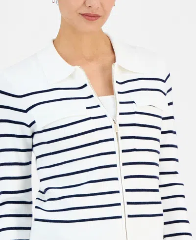 T Tahari Women's Full-zip Milano Jacket In White