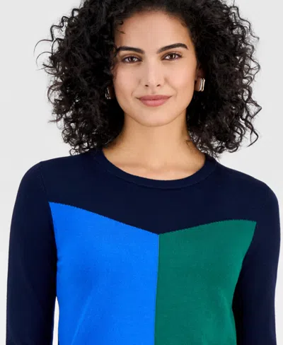 T Tahari Women's Colorblocked Crewneck Sweater In Multi