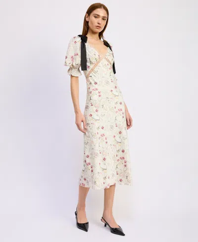 En Saison Women's V-neck Short-sleeve Midi Dress In Multi