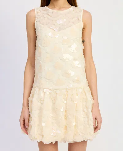 En Saison Emryn Sequin Bubble Minidress In Neutral