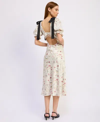 En Saison Women's V-neck Short-sleeve Midi Dress In Multi