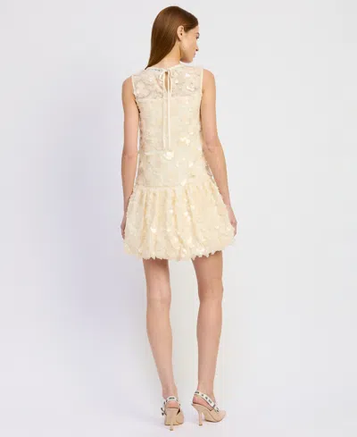 En Saison Emryn Sequin Bubble Minidress In Neutral