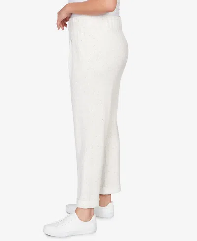 Ruby Rd. Plus Size Ultra Soft Knit Cuffed Ankle Pants In White