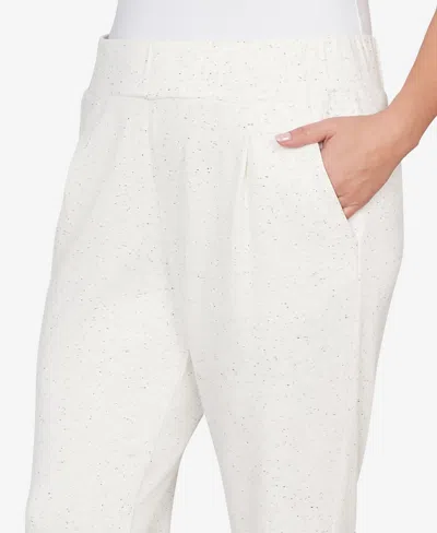 Ruby Rd. Plus Size Ultra Soft Knit Cuffed Ankle Pants In White