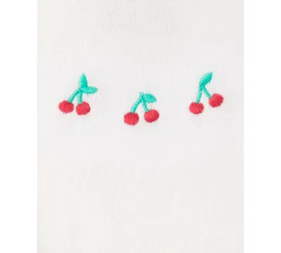 Carter's Baby Girls 3-piece Cherry Quilted Cardigan, Bodysuit And Pants Set In Brown