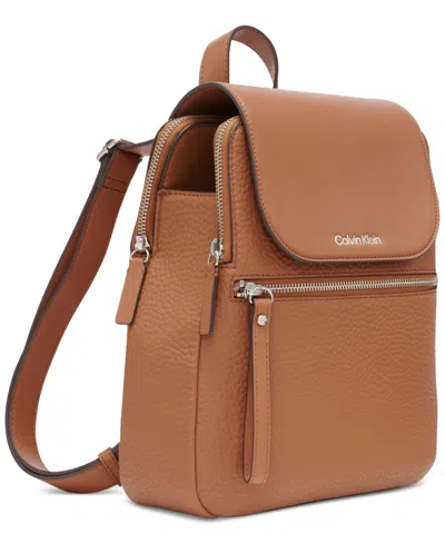 Calvin Klein Garnet Triple Compartment Backpack In Brown
