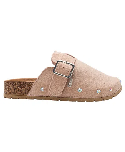 Bebe Girls' 1-13 Buckled Details Slip-on Shimmer Clogs In Neutral