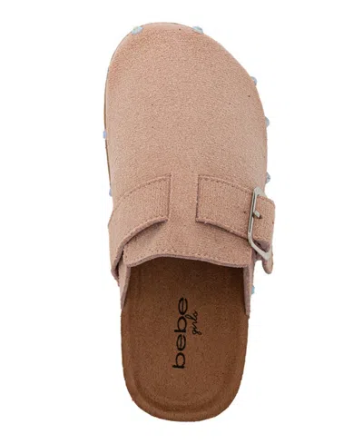 Bebe Girls' 1-13 Buckled Details Slip-on Shimmer Clogs In Neutral