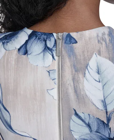 Calvin Klein Petite Printed Short-sleeve Midi Dress In Multi