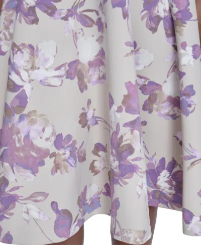 Calvin Klein Women's Short-sleeve Scuba Midi Dress In Multi