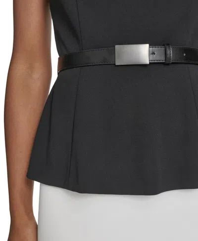 Calvin Klein Women's Crewneck Color-block Midi Dress In Multi