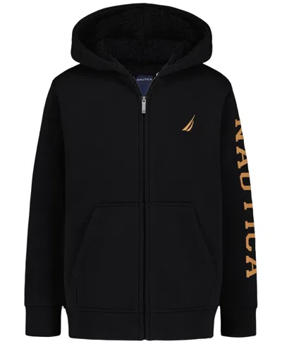 Nautica Boys' 8-20 Zip-up Hoodie In Black