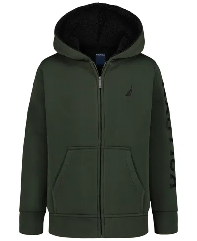 Nautica Boys' 8-20 Zip-up Hoodie In Green