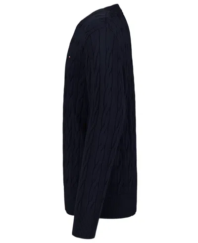 Tommy Hilfiger Boys 8-20 Cable Crewneck Sweater In Blue