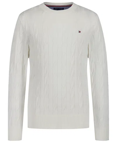 Tommy Hilfiger Boys 8-20 Cable Crewneck Sweater In White