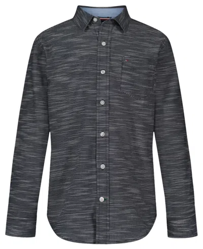 Tommy Hilfiger Boys 8-20 Texture Woven Long-sleeve Shirt In Gray