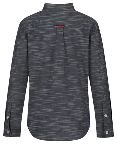 Tommy Hilfiger Boys 8-20 Texture Woven Long-sleeve Shirt In Gray