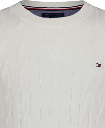 Tommy Hilfiger Boys 8-20 Cable Crewneck Sweater In White