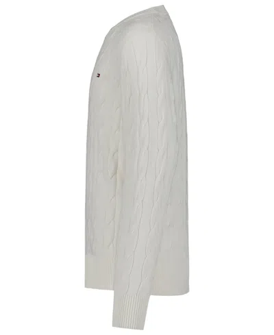 Tommy Hilfiger Boys 8-20 Cable Crewneck Sweater In White