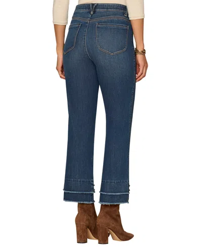 Democracy Petite Ab Solution Kick Flare Mid Rise Jeans In Blue