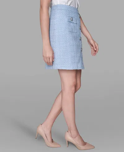 Karl Lagerfeld Women's Tweed Mini Skirt In Blue