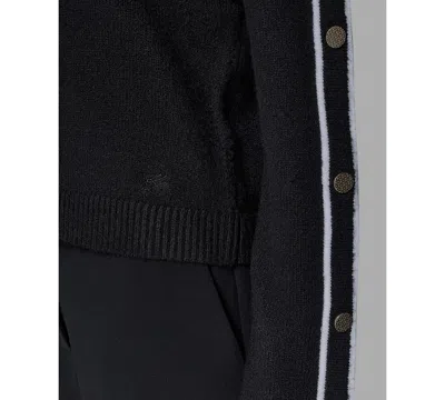 Karl Lagerfeld Petite Crewneck Long-sleeve Sweater In Black