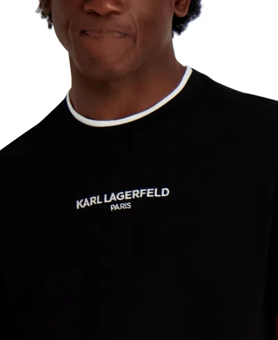 Karl Lagerfeld Men's Crewneck T-shirt In Black