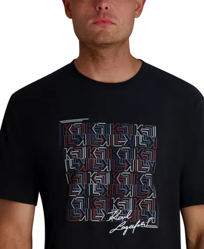 Karl Lagerfeld Men's Kl Squared Print T-shirt In Black