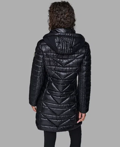 Karl Lagerfeld Women's Long Puffer Coat In Black