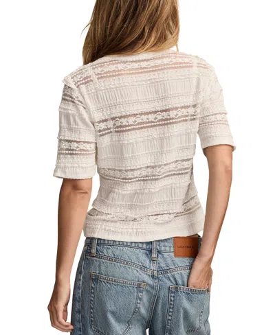 Lucky Brand Women's Lace Mix T-shirt In Neutral