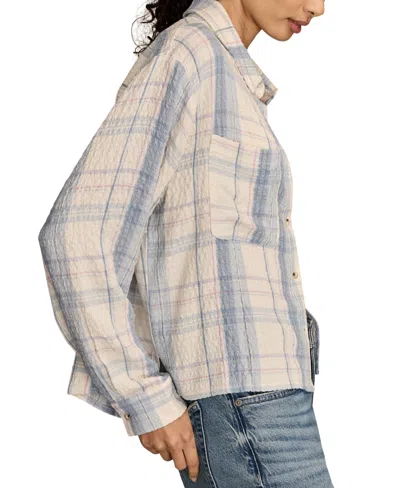 Lucky Brand Plaid Crop Button-up Shirt In Multi