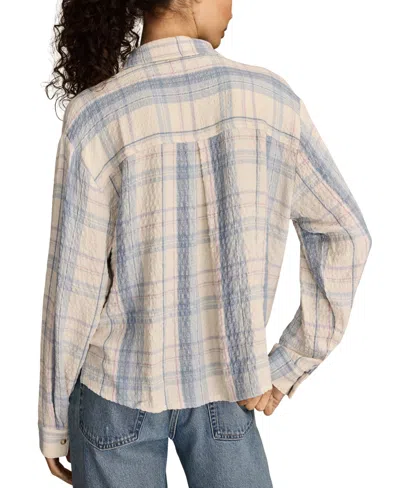 Lucky Brand Plaid Crop Button-up Shirt In Multi