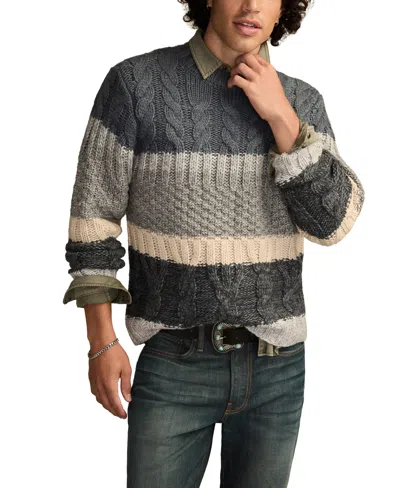 Lucky Brand Cable Stitch Sweater In Gray