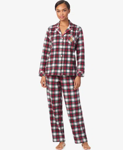 Ralph Lauren Women's Petite Long Sleeves Notch Collar Pajama Set In Multi