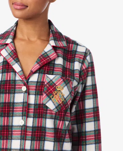 Ralph Lauren Women's Petite Long Sleeves Notch Collar Pajama Set In Multi