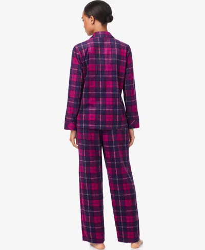 Ralph Lauren Women's Petite Long Sleeves Notch Collar Pajama Set In Multi