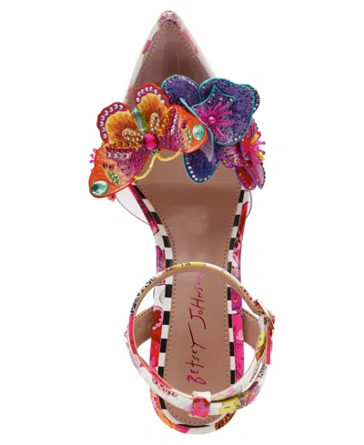 Betsey Johnson Chelsie Floral Ankle Strap Sandal In Multi