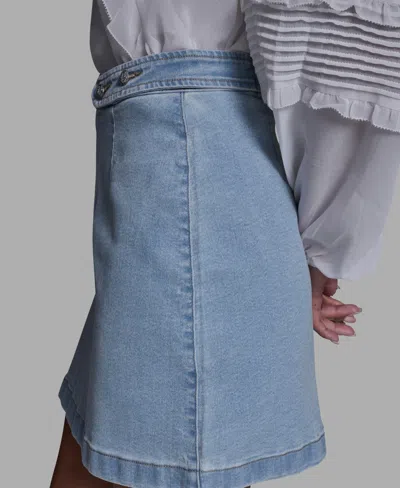 Bcbg Women's Button Waist Mini Skirt In Blue