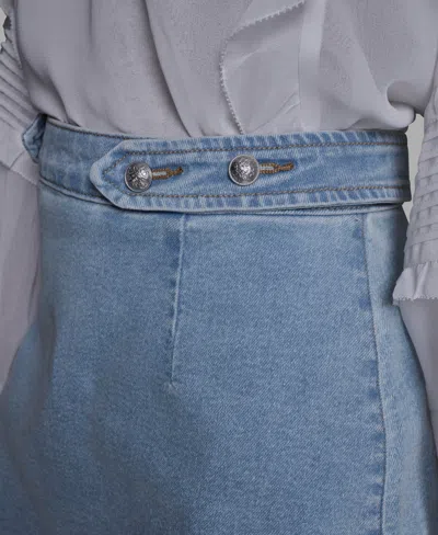 Bcbg Women's Button Waist Mini Skirt In Blue